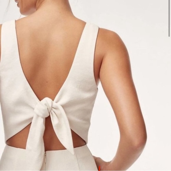 Aritzia Wilfred Écoulement Jumpsuit White Birch Square Neck Wide Leg Size 0 - Picture 4 of 7